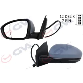 DIŞ DİKİZ AYNASI SOL MEGANE 15 ELEKTRİKLİ ISITMALI SİNYALLİ ASTARLI ASFERİK VM-6142EHPAL