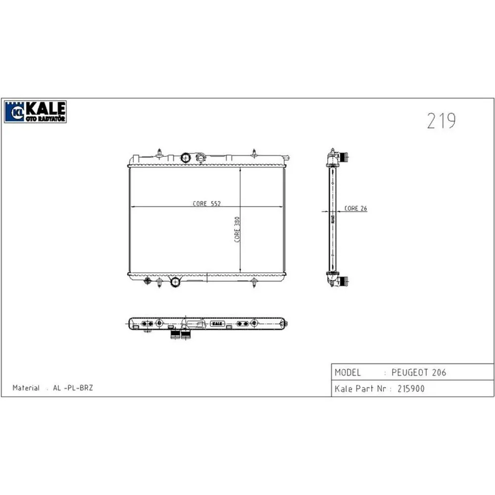 RADYATÖR P206 2.0 HDİ 1 SIRA ALB SİSTEM