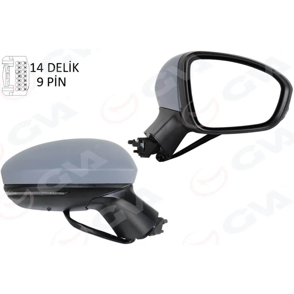 Diş Dikiz Aynasi Sağ Elektrikli Isitmali Sinyalli Sensörlü Astarli Konveks Clio V 19- 12H9P