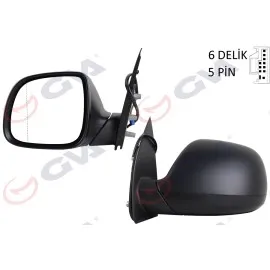 Diş Dikiz Aynasi Sol Amarok 09 Elektrikli Isitmali Desenli Asferik 5 Fiş Vm-6190Ehal