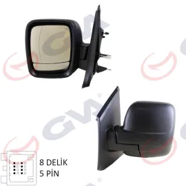 DIŞ DİKİZ AYNASI SOL TRAFIC-VİVARO 14 ELEKTRİKLİ ISITMALI DESENLİ ASFERİK 5 FİŞ VM-976EHAL