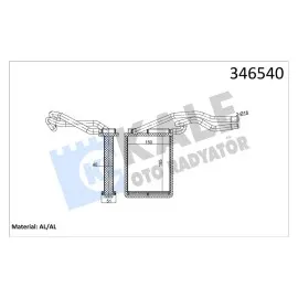 Kalorifer Radyatörü Fiesta V 1.4Tdci 1.6Tdci 01-08 Focus I 1.4 1.6 1.8 2.0 98-04 195X145X48