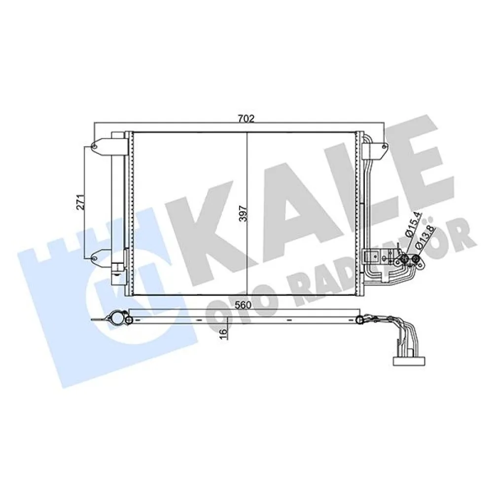 Klima Kondenseri A3-Leon-Toledo-Octavia-Caddy Iii-Golf V-Vi-Jetta Iv-Touran Al/al 580X391X16