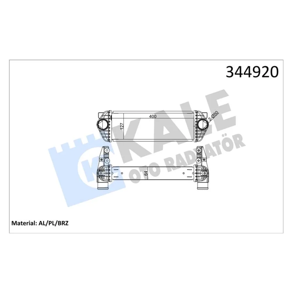 Turbo Radyatörü Intercooler Transit/tourneo Connect 1.8Tdci 02-13 Al/pl/brz 400X130X65