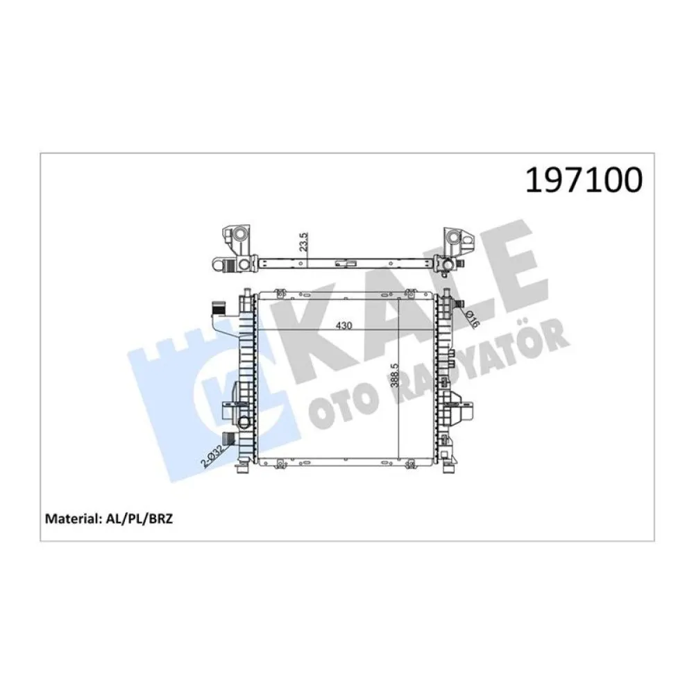 Radyatör Twng 96 1.2 Enj 16V Ac Mek Otom 430X395X24 1 Sira Alb Sistem
