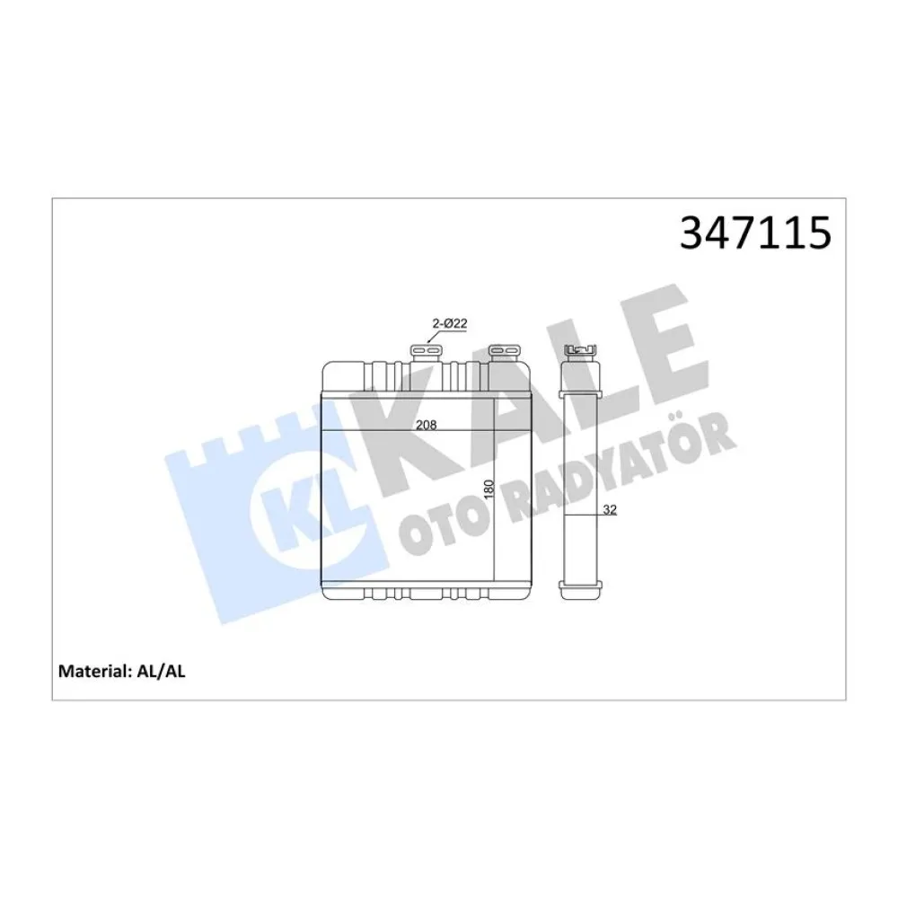 Kalorifer Radyatörü Astra G-Zafira 206X180X32
