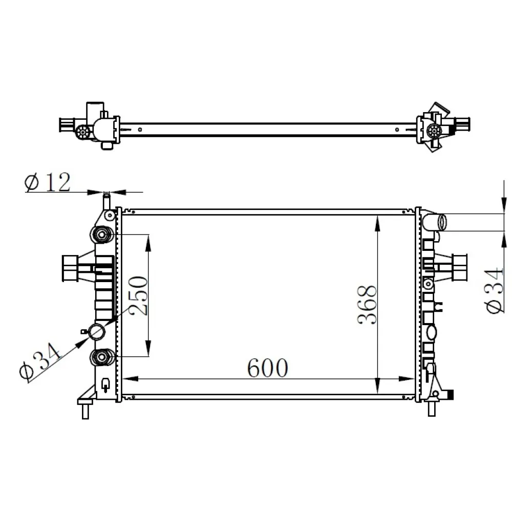 Radyatör Brazing Astra G-Zafira 1.4 16V-1.6 16V-1.8 16V-2.0 16V-2.2 16V Ac Klimasiz Mek Otom Br 600