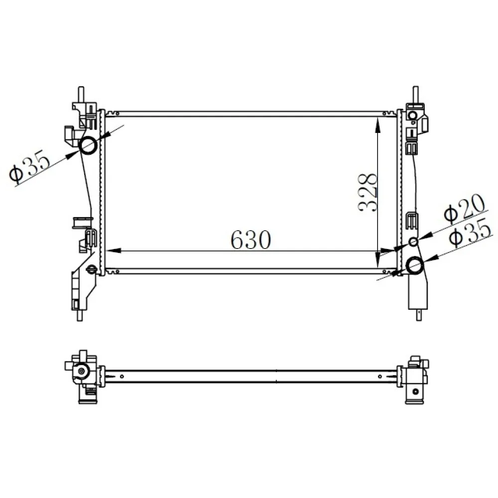 Radyatör Mekanik Fiorino 1.3 Mtj 08 625X359X34