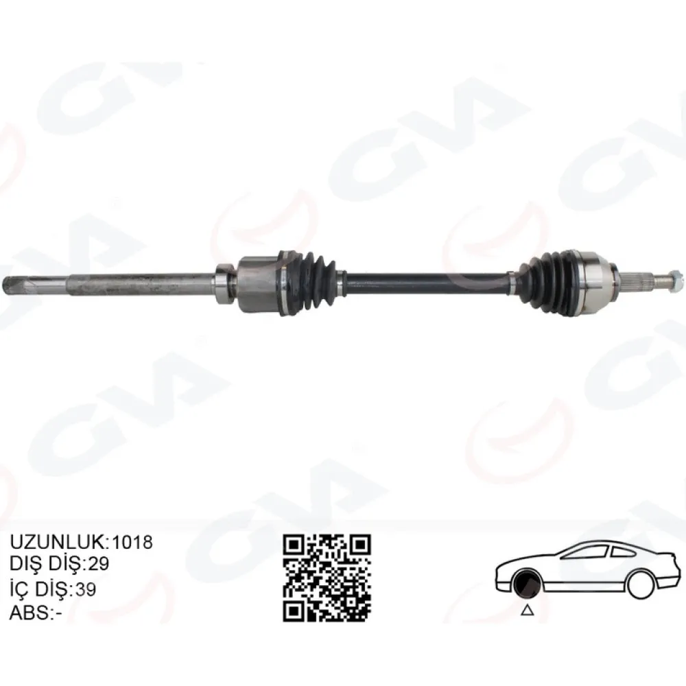 Komple Aks Sağ Renault Trafic Iii 1.6 Dci 14- 1018Mm