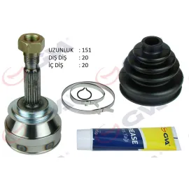 AKS KAFASI DIŞ ÖN FIAT UNO 70 1.4i 94-00 20x20x43.1 151mm