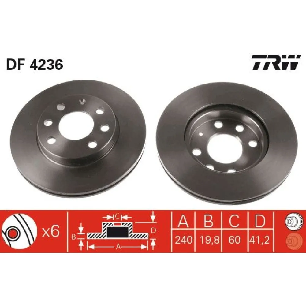 Ön Fren Aynasi Corsa C 1.0-1.2 1.7 D 00 Abs Li 240X19.8X6Dlxhavali