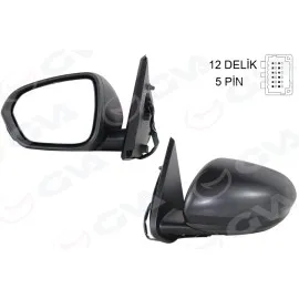 DIŞ DİKİZ AYNASI SOL ELEKTRİKLİ ISITMALI DACIA DUSTER 17-10 12H5P VM-6805EHL