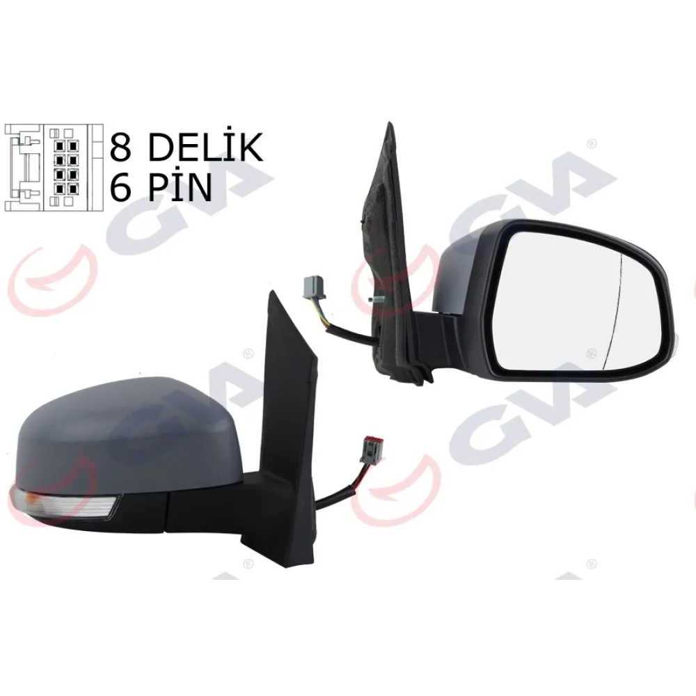 Diş Dikiz Aynasi Sağ Focus 08 Elektrikli Isitmali Sinyalli Astarli Asferik 6 Fiş Vm-6304Ehpar