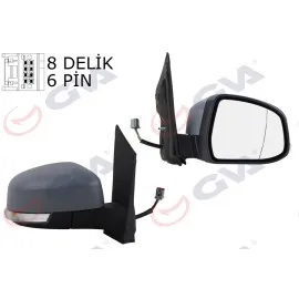 Diş Dikiz Aynasi Sağ Focus 08 Elektrikli Isitmali Sinyalli Astarli Asferik 6 Fiş Vm-6304Ehpar