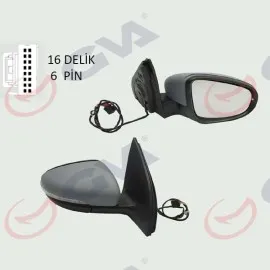 Diş Dikiz Aynasi Sağ Golf 09 Elektrikli Isitmali Astarli Sinyalli Konveks 6 Fiş Vm-6197Ehpr