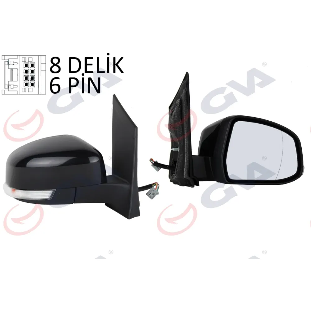Diş Dikiz Aynasi Sağ Focus 08 Elektrikli Isitmali Sinyalli Asferik 6 Fiş Vm-6304Ehar