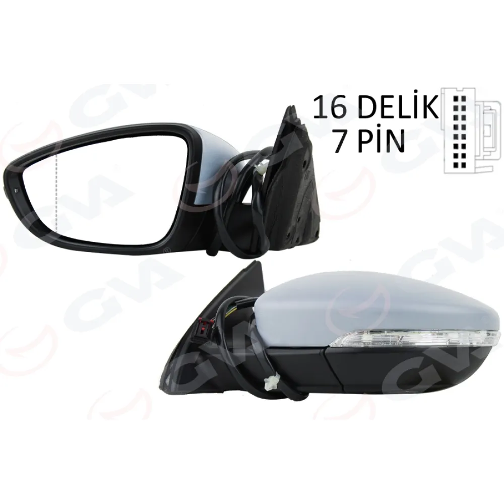 Diş Dikiz Aynasi Sol Jetta 11 Elektrikli Isitmali Sinyalli Astarli Asferik 7 Fiş Vm-6381Ehpal
