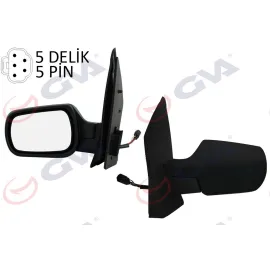 DIŞ DİKİZ AYNASI SOL FIESTA 02 ELEKTRİKLİ ISITMALI KONVEKS 5 FİŞ VM-312EHL