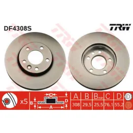 ÖN FREN AYNASI TRANSPORTER T5 04/03 MULTIVAN 4.03 TOUAREG 02 CRAFTER 06 308x29.5x5DLxHAVALI xxx