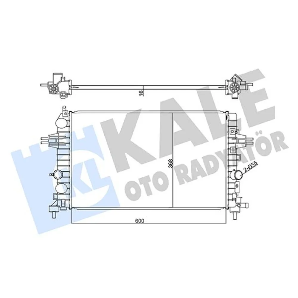 Radyatör Astra H-Zafira B 1.6/1.8 Al/pl/brz 605X359X16