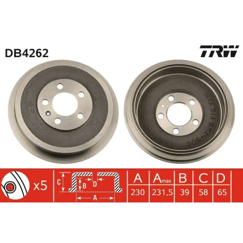 Fren Kampanasi Arka Roomster 1.2 Tdi-1.4-1.4 Tdi-1.6-1.9 Tdi 06 Octavia 1.4-1.6-1.9 Tdi 96-10