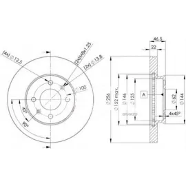 ÖN FREN AYNASI ACCENT BLUE 1.4 CVVT-1.6CRDI 11 İ20 12 256x22x62.2x44x4DLxHAVALI