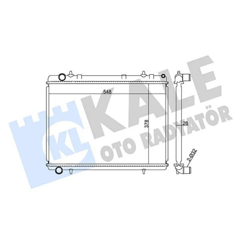 Su Radyatörü Peugeot 307-Citroen C4 1.6Hdi 2.0 16V 04 Mt Ac Nac Brazing 378X548X26