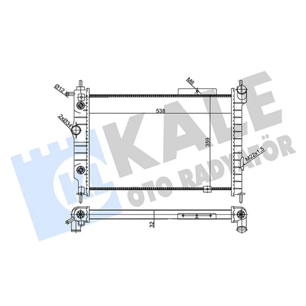 Su Radyatörü Opel Astra F 1.4I 1.6I 2.0I 1.7D 93-98 At N Ac Mekanik 538X359X32 90443392