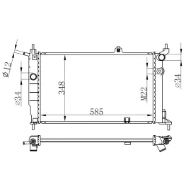 Radyatör Astra F 1.4-1.6-1.8-2.0 Ac Mek 590X377X34