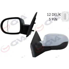 DIŞ DİKİZ AYNASI SOL CLIO 09 ELEKTRİKLİ ISITMALI ASTARLI ASFERİK 5 FİŞ VM-6135EHPAL