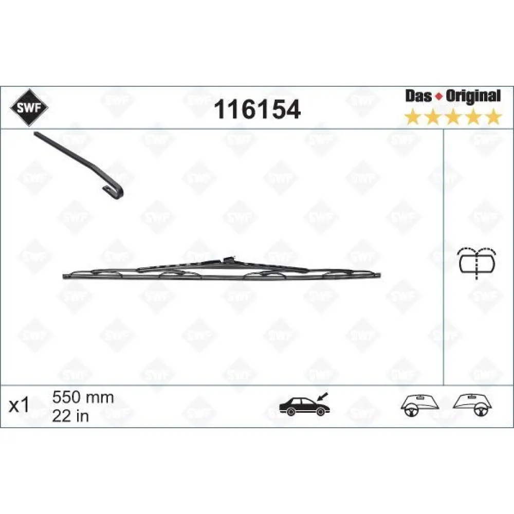 Silecek Supurgesi On Sag 550Mm Mercedes Vito W638 97 03 Swf