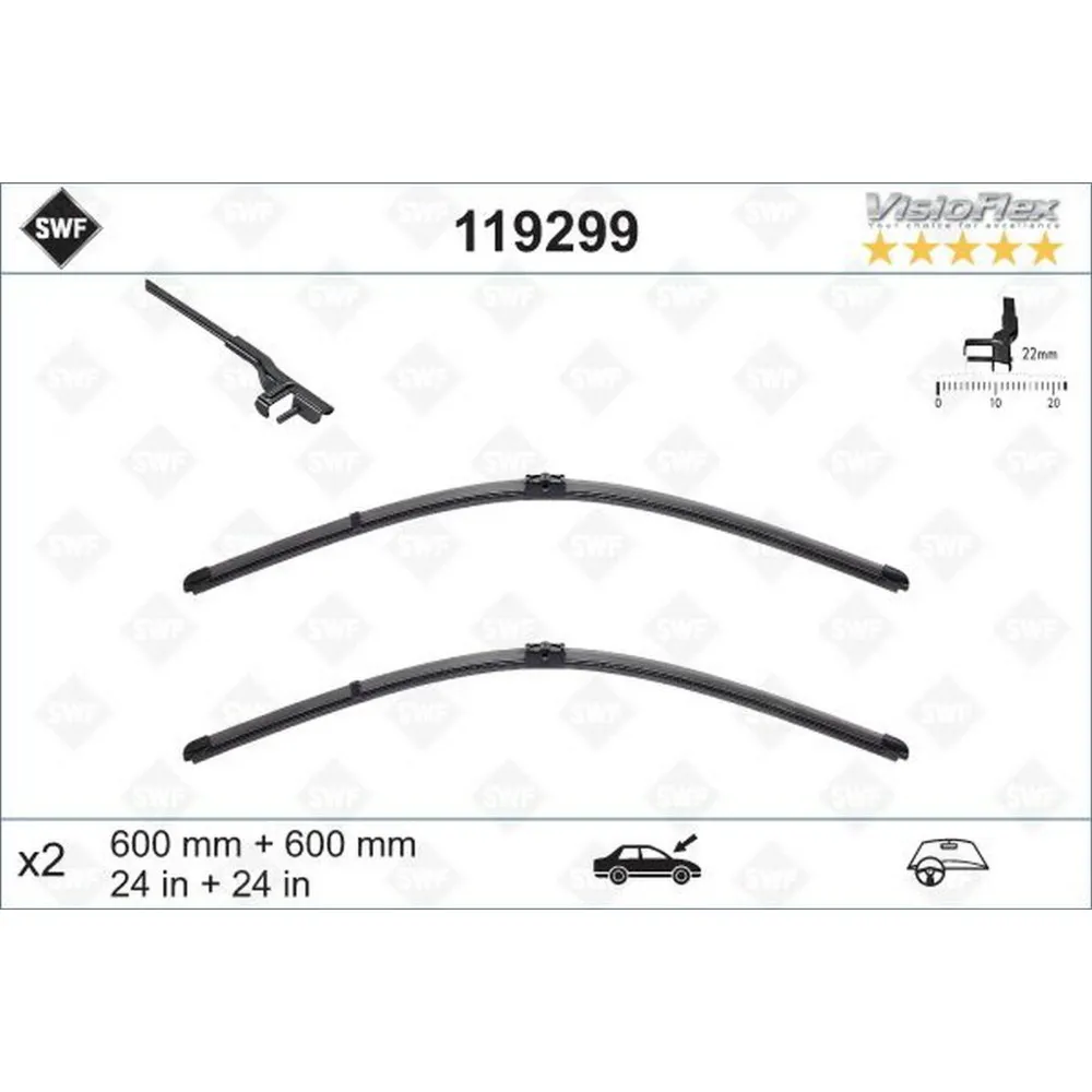 SILECEK SUPURGESI TAKIMI 600mm / 600mm MERCEDES W204 S204 C204 C218 X218 W212 S212 C207 A207 SWF
