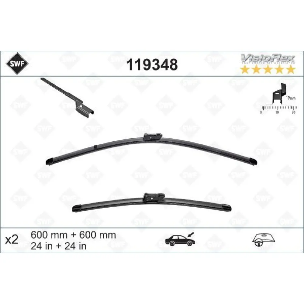 Silecek Supurgesi Takimi 600Mm / 600Mm Mercedes W204 S204 C218 X218 W212 C207 Swf