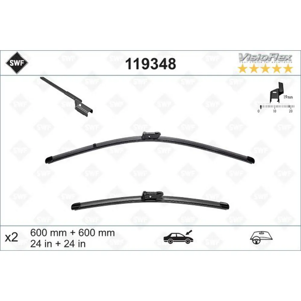 SILECEK SUPURGESI TAKIMI 600mm / 600mm MERCEDES W204 S204 C218 X218 W212 C207 SWF