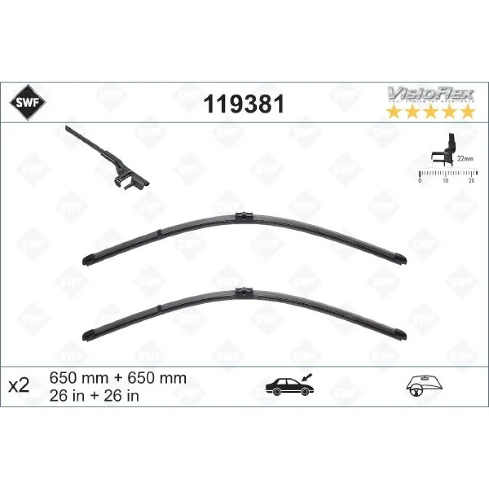 Silecek Supurgesi Takimi 650Mm / 650Mm Mercedes C219 W211 S211 . Porsche Cayenne . Vw Touareg Swf