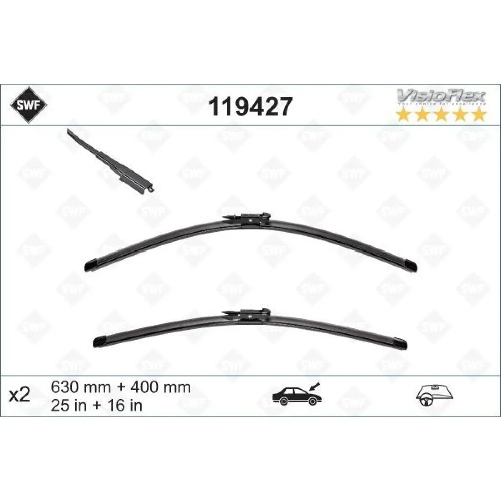 X Silecek 60 40Cm X2 Flatblade-Muz Tipi Bmw 3 Seri E92 Nissan Qashqai 2007-2013 Swf 119427