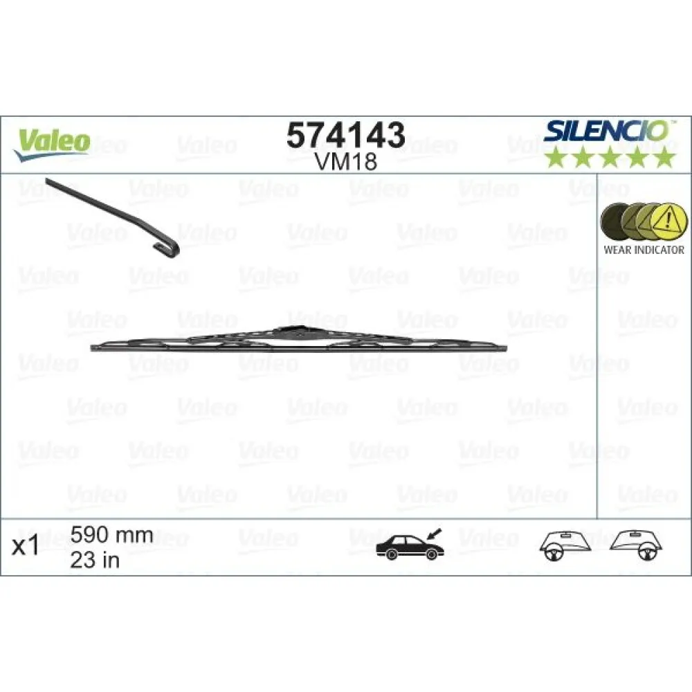 Silecek Silencio 60 Cm X1 Vm18 Renault Toyota Volvo Subaru Pejo Vw Opel Bmw Kia Fiat Swf 116148