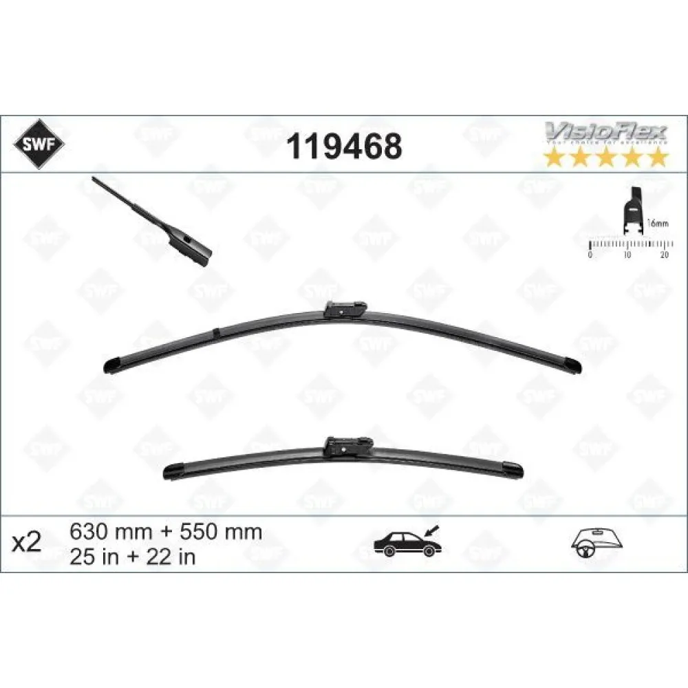 Swf Visioflex Flat Blade X2 630 550 Mm Vw Tiguan Ii