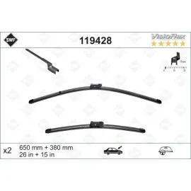 Ön Silecek Süpürgesi 650/380Mm Muz Tipi Partner Tepe - Berlingo 08 Grande Punto -Linea 08 Fiat 5 00L 12 Fiesta Vi 08 Corsa D 06 Corsa E 14 Aveo 11 Mito 09 Swf
