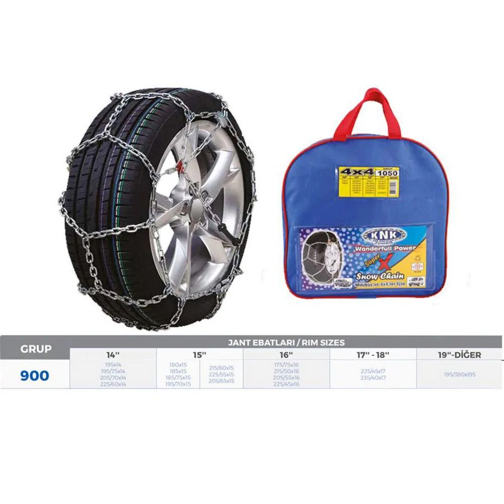 PATİNAJ ZİNCİRİ 4x4 JEEP - MİNİBÜS VE HAFİF TİC.ARAÇ 14-15-16-17-18-19 JANT ZİNCİR EBATLARI İÇİN RESİME BAKINIZ