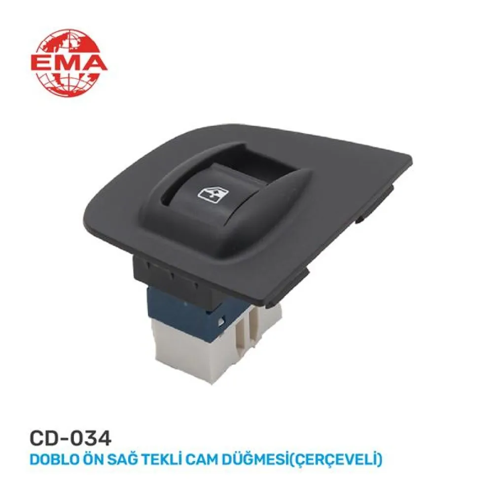 Cam Açma Anahtari Fiat Doblo 05- Sağ Tekli-Çerçeveli