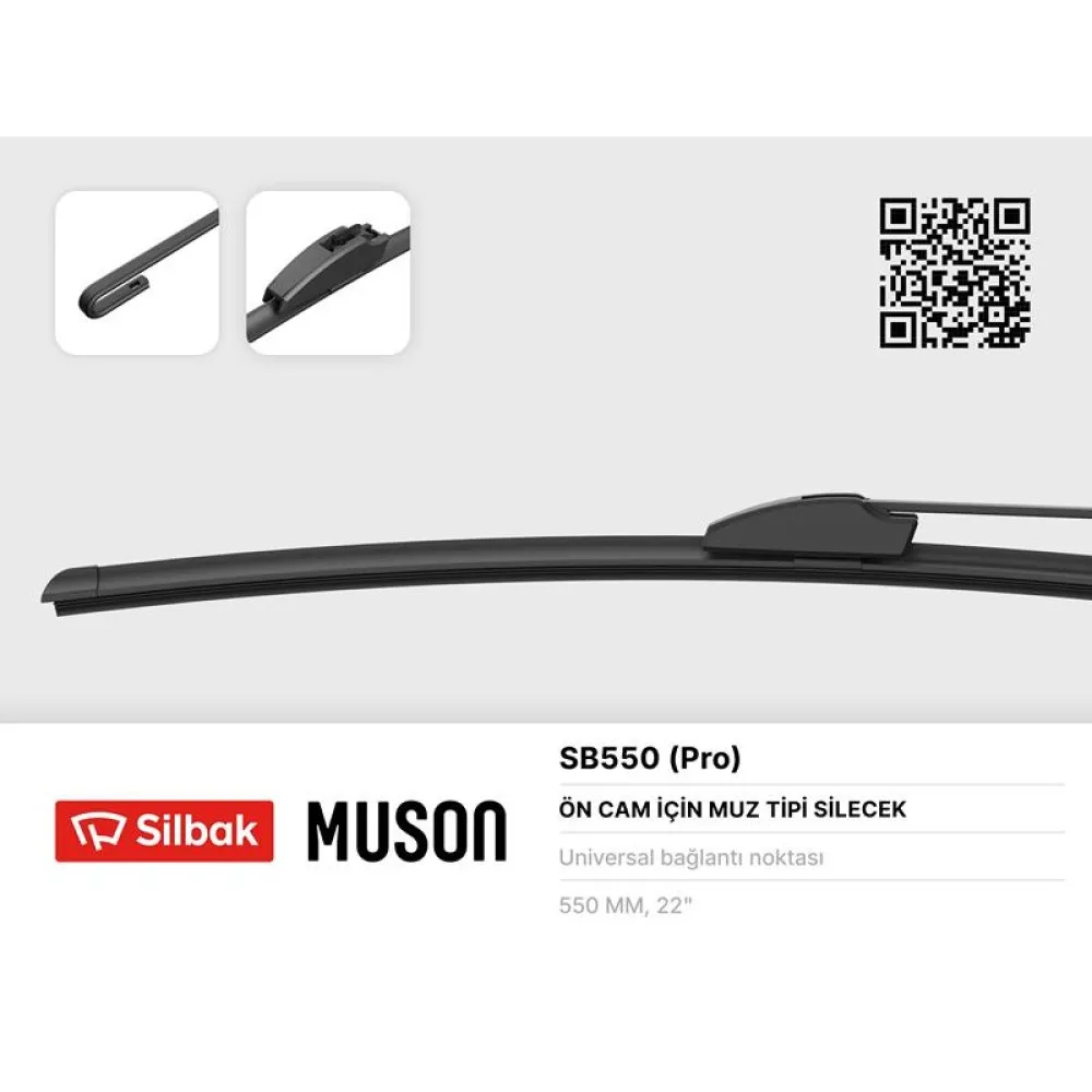 Silecek Süpürgesi 550Mm Muz Tipi Üniversal