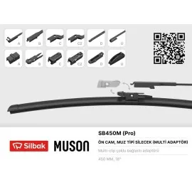 Silecek Süpürgesi Muz Tipi 450Mm A, B, C, D Ve U Tip Kollara Uygun Silecek Süpürgesi