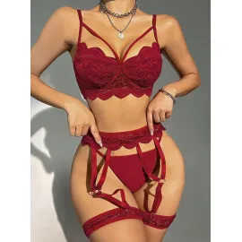 Bordo Jartiyer Fantezi 5'li Takım 2028