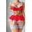 Kırmızı Puantiye Etekli Kadın Fantezi Seksi Kostüm 2076