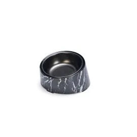 Beeztees Dbl Kedi Mama Su Kabı, Paslanmaz Çelik, Siyah Mermer Görünümlü, 14,5X3,3X7,6Cm, 160Ml