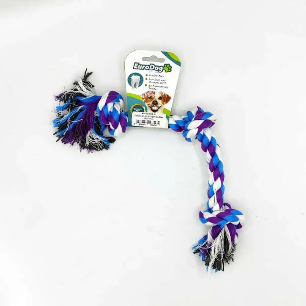 Eurodog Diş İpi Üç Düğüm Mor Mavi Beyaz 30Cm