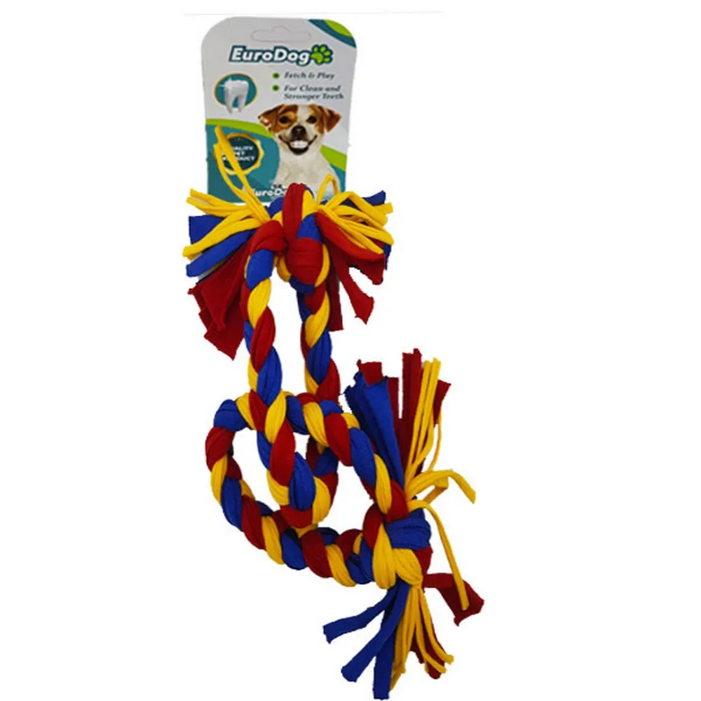 Eurodog Köpek Diş İpi 2 Halka 35Cm (Sarı-Kır-Mavi)