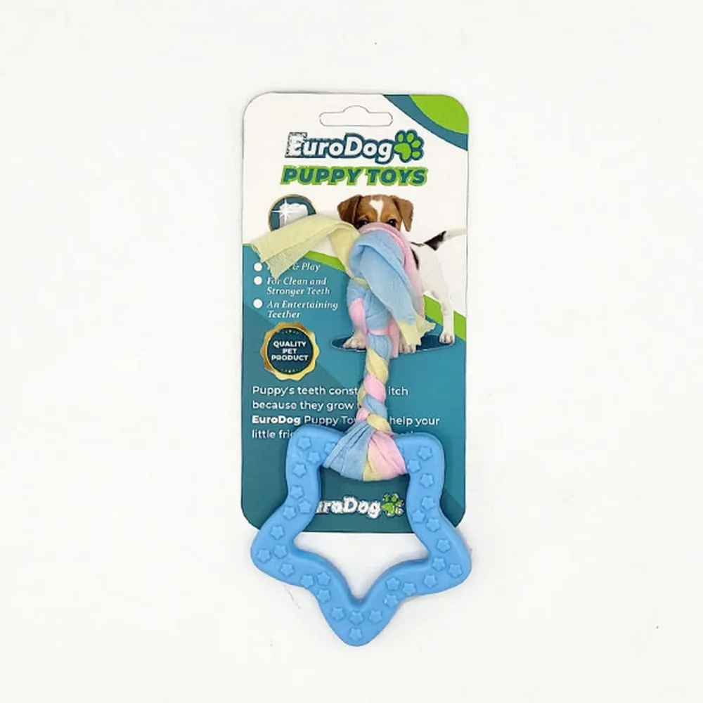 Eurodog Puppy Toys Mavi Beşgen Diş Kaşıma Oyuncağı