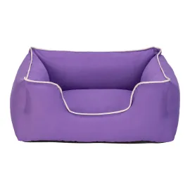 Pet Comfort Alpha  Kedi ve Köpek Yatağı Mor w Beyaz Biye S 60x50cm